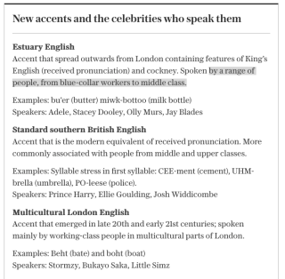 New accents and celebrities